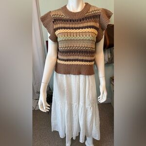 ELAN- Boho style Maxi dress with detachable sweater